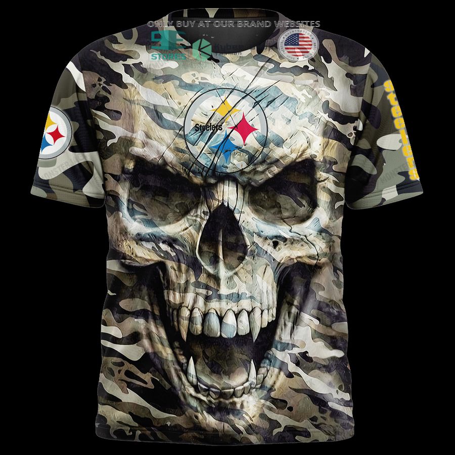 personalized pittsburgh steelers skull camo 3d shirt hoodie 1 14071