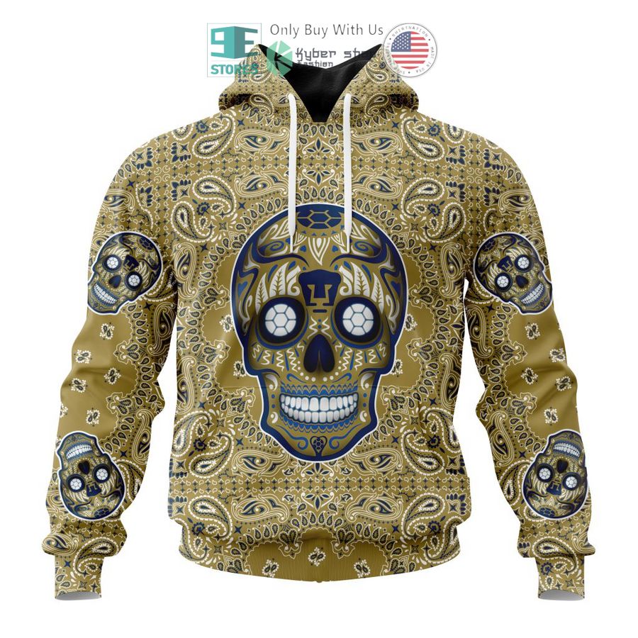 personalized pumas unam sugar skull dia de muertos 3d shirt hoodie 1 50678