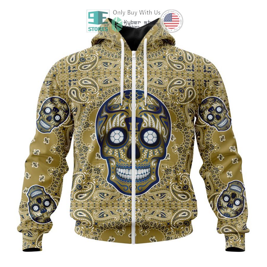 personalized pumas unam sugar skull dia de muertos 3d shirt hoodie 2 80070