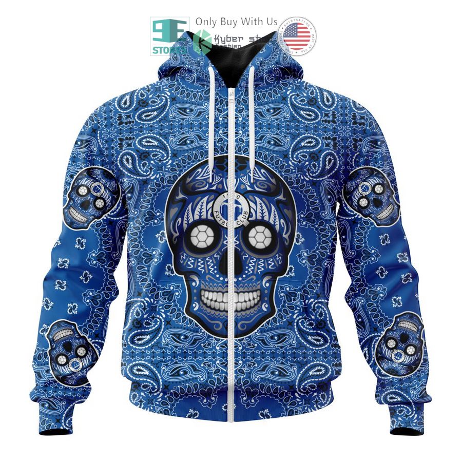 personalized queretaro fc sugar skull dia de muertos 3d shirt hoodie 2 91989