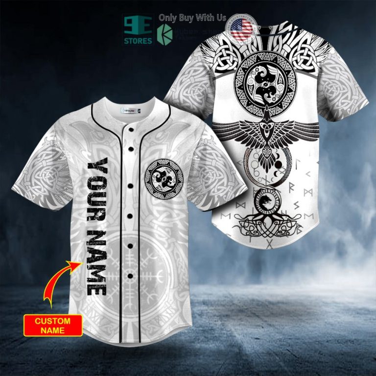 personalized raven viking tattoo custom baseball jersey 1 76134