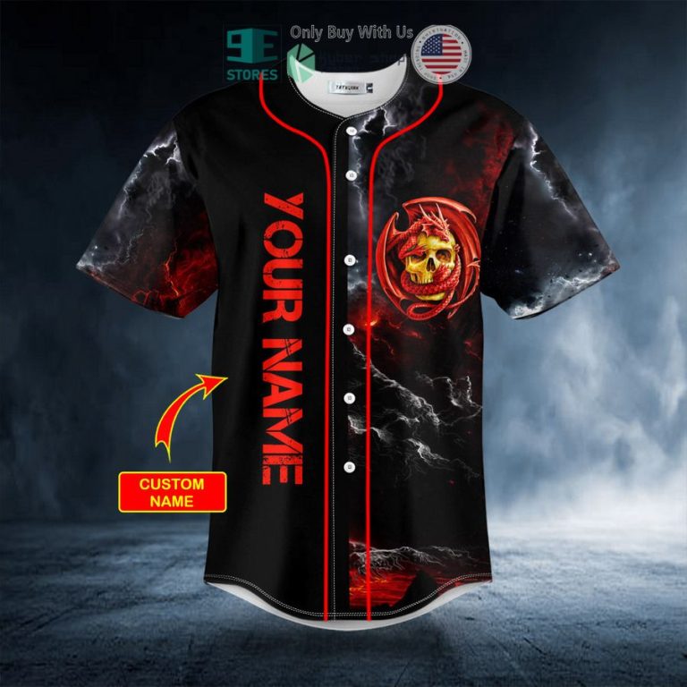 personalized red celtic dragon skull custom baseball jersey 3 89898