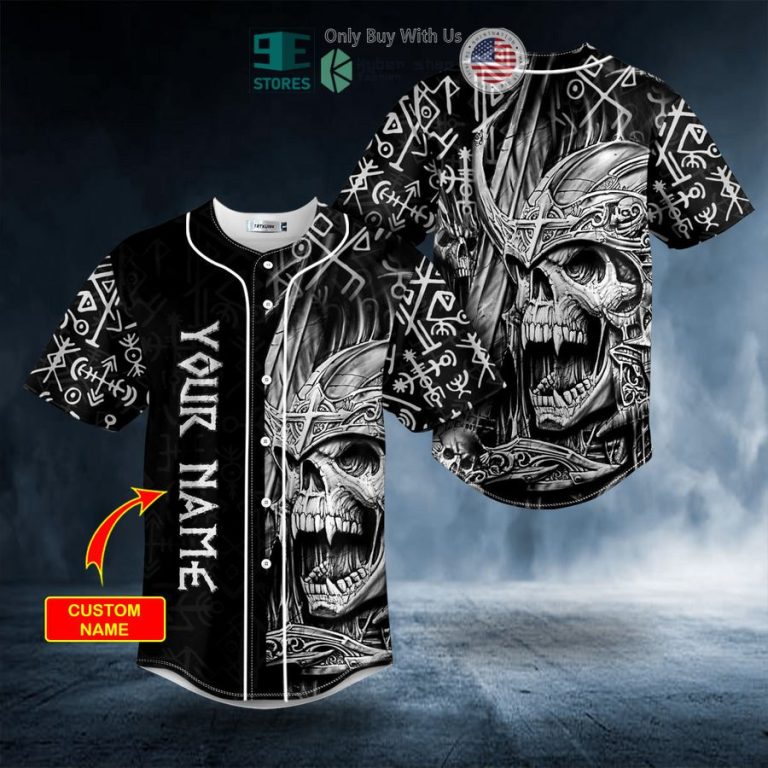 personalized runes king skull ghost viking custom baseball jersey 1 82534