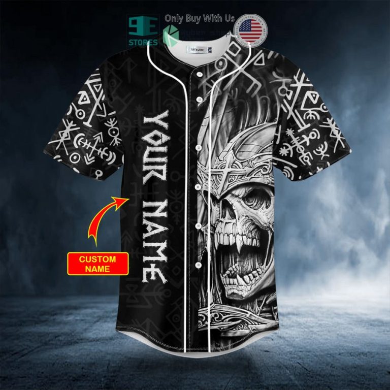 personalized runes king skull ghost viking custom baseball jersey 3 50065