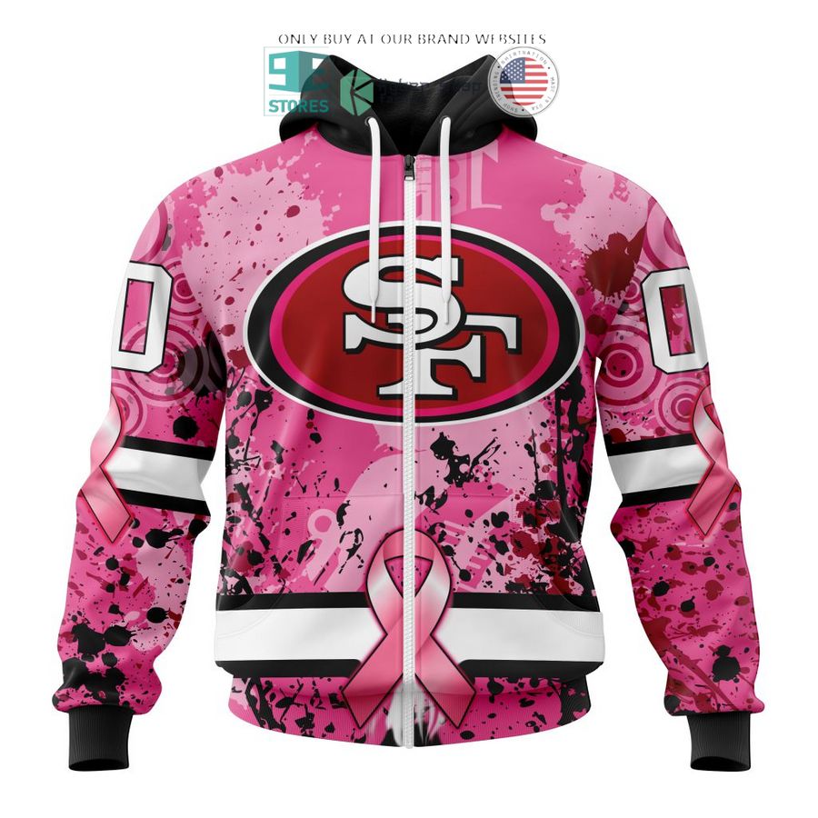 personalized san francisco 49ers breast cancer awareness 3d shirt hoodie 2 24906