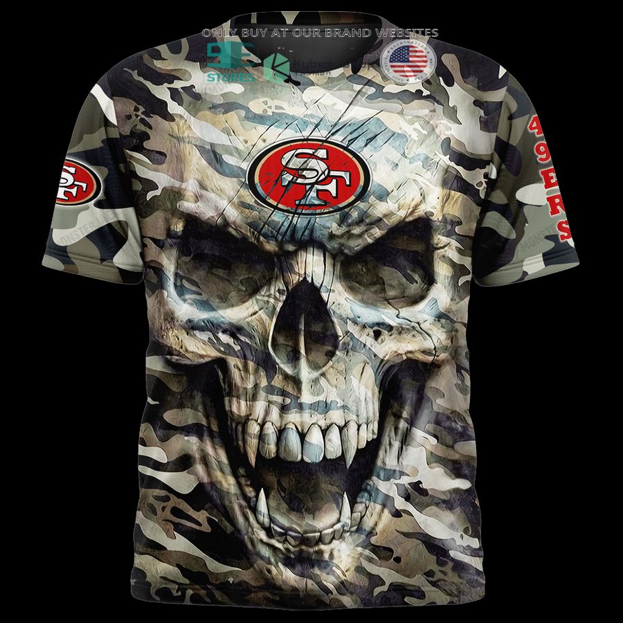 personalized san francisco 49ers skull camo 3d shirt hoodie 1 29862