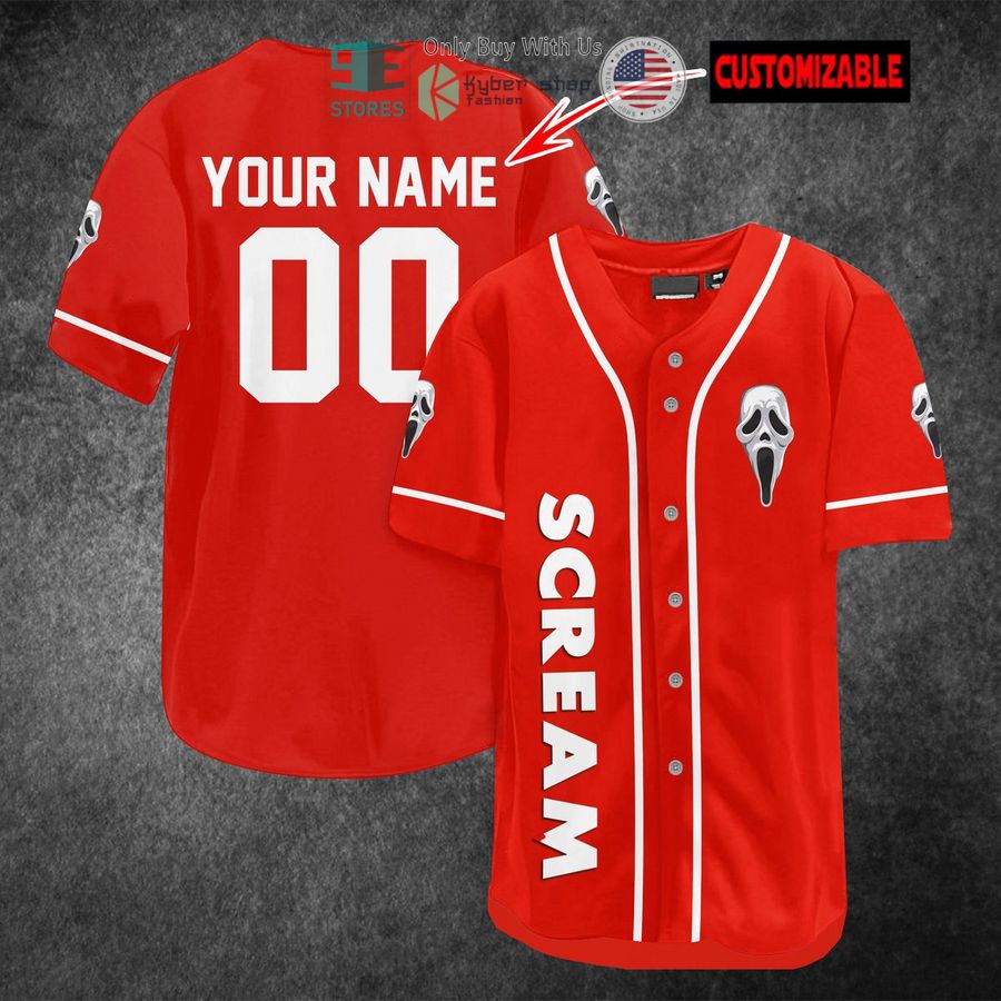 personalized scream ghostface red baseball jersey 1 13799