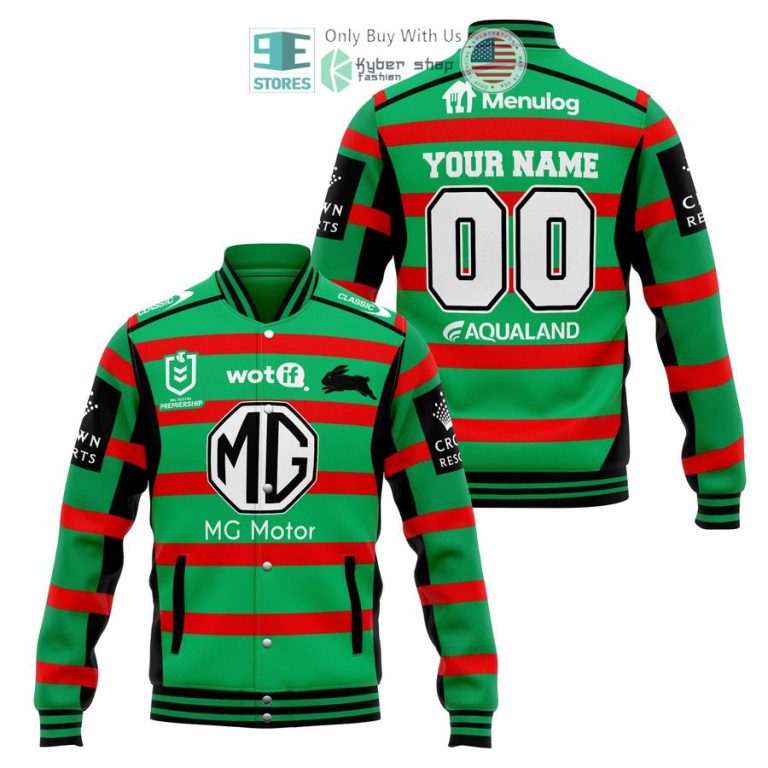 personalized south sydney rabbitohs mg motor baseball jacket 1 45622