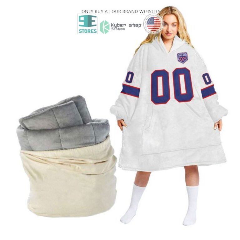 personalized super bowl xxv white sherpa hoodie blanket 1 78419