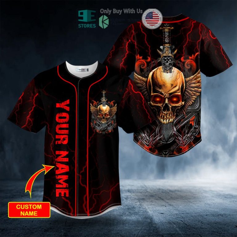 personalized sword broken winged skull custom baseball jersey 1 55014