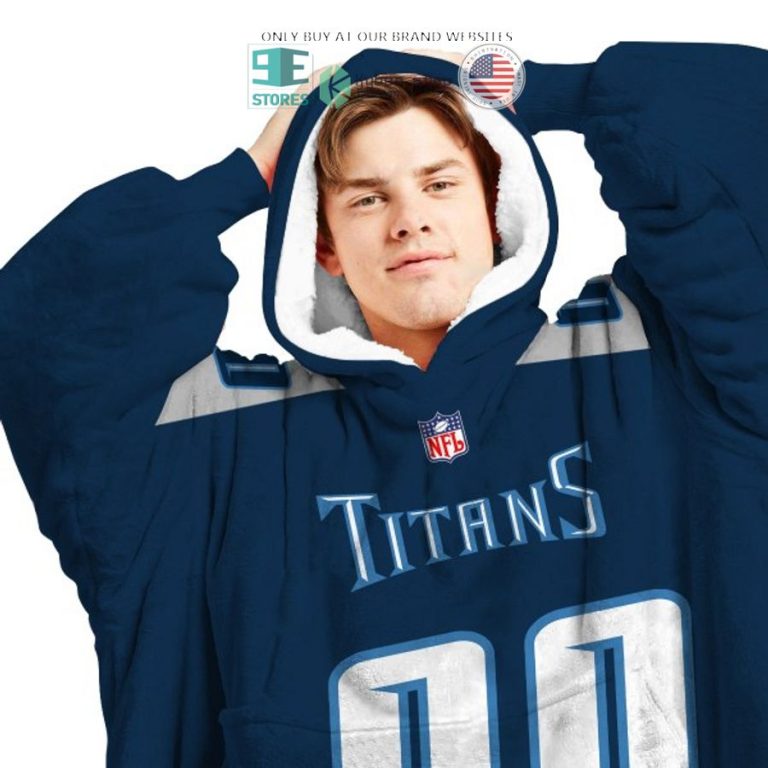 personalized tennessee titans blue sherpa hoodie blanket 3 96207