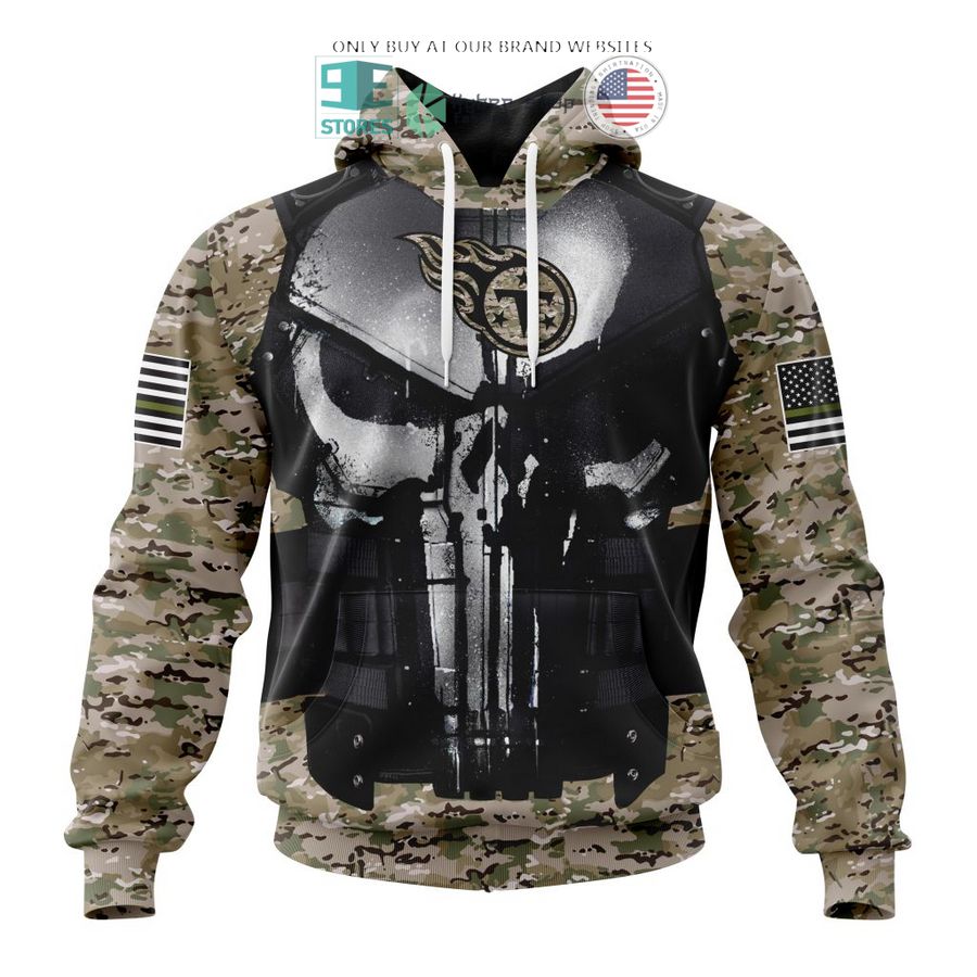 personalized tennessee titans skull punisher veteran camo 3d shirt hoodie 1 56297