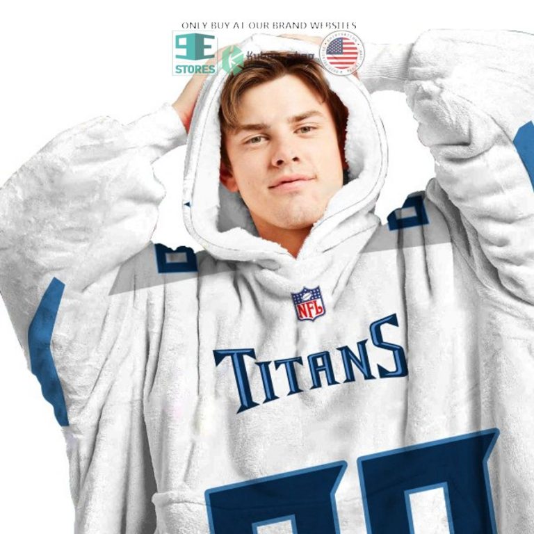 personalized tennessee titans white sherpa hoodie blanket 3 29275