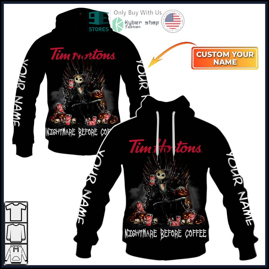 personalized tim hortons jack skellington nightmare before coffee 3d shirt hoodie 1 89287