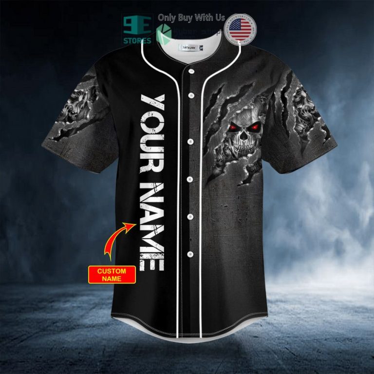 personalized tribal metal scratch skull custom baseball jersey 3 90235