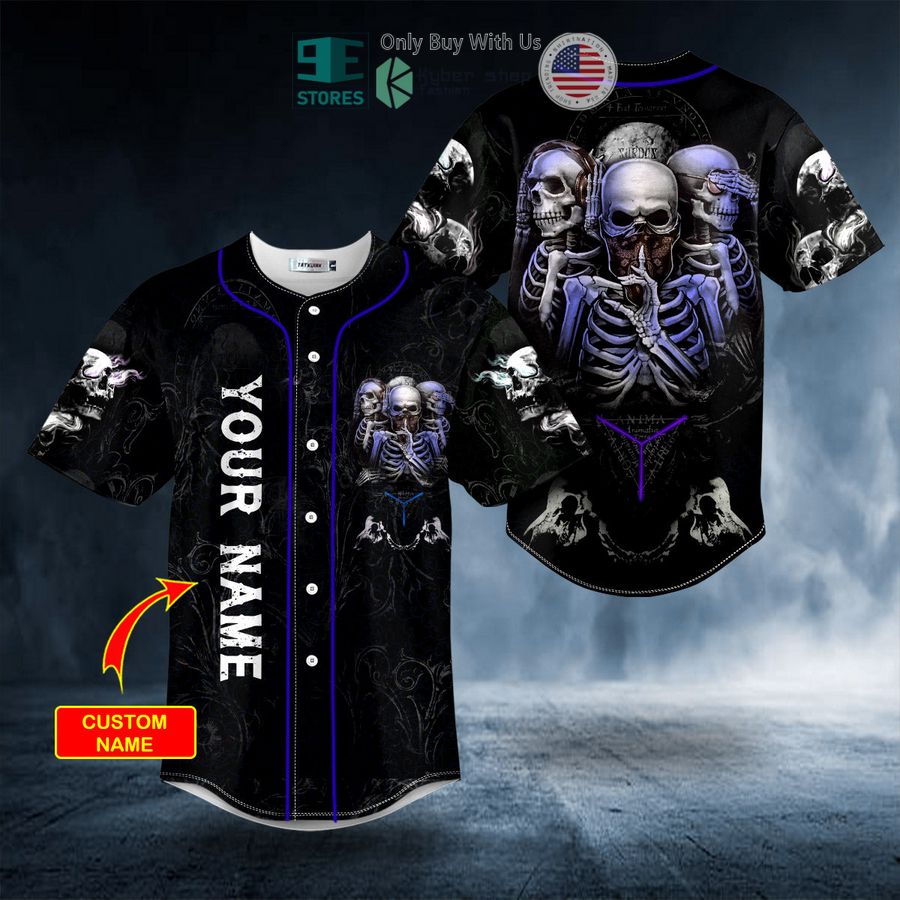 personalized trio idc idk idgaf skull custom baseball jersey 1 92443