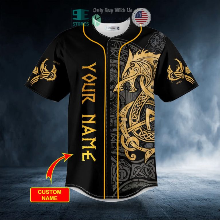 personalized twin dragon viking yellow tattoo custom baseball jersey 3 46311