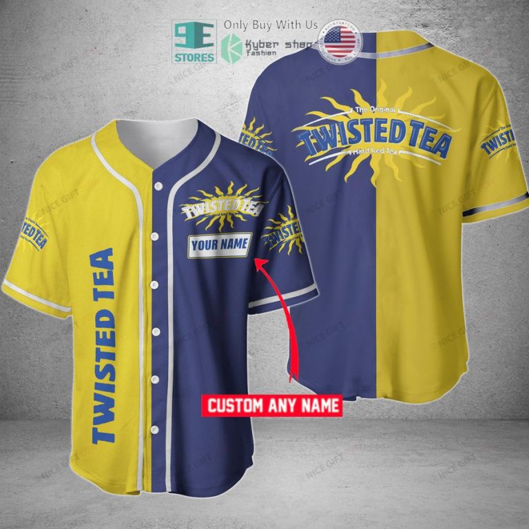 personalized twisted tea yellow blue custom baseball jersey 1 88625