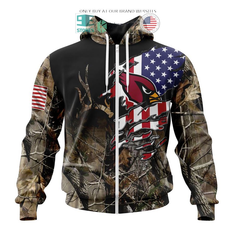 personalized us flag arizona cardinals special camo hunting 3d shirt hoodie 2 70237