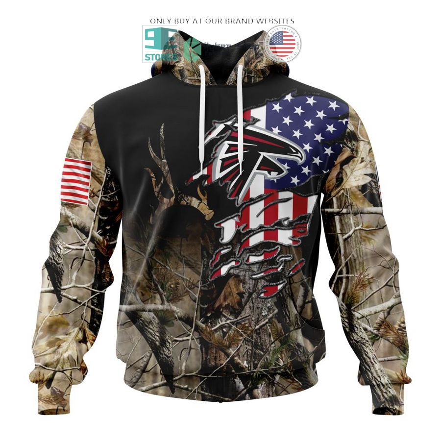 personalized us flag atlanta falcons special camo hunting 3d shirt hoodie 1 63496