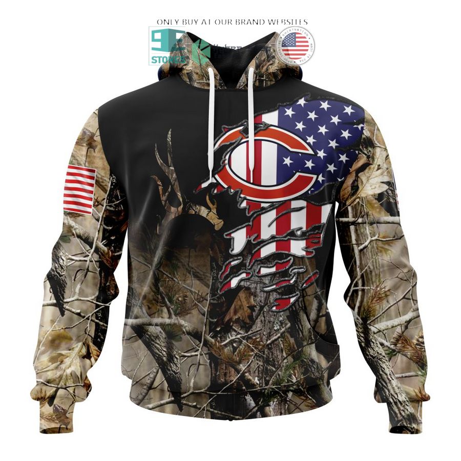 personalized us flag chicago bears special camo hunting 3d shirt hoodie 1 55055