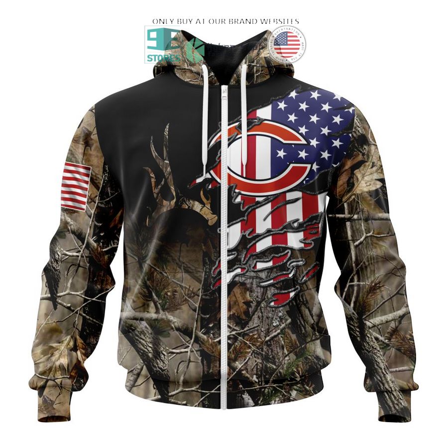 personalized us flag chicago bears special camo hunting 3d shirt hoodie 2 76941