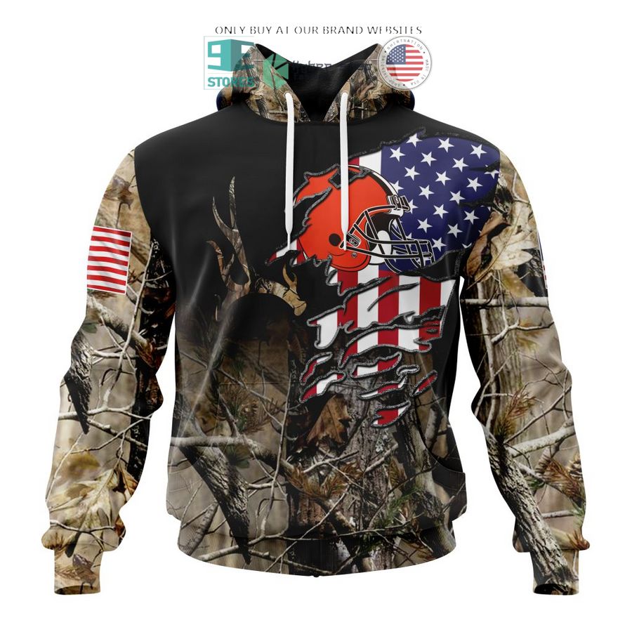 personalized us flag cleveland browns special camo hunting 3d shirt hoodie 1 95157