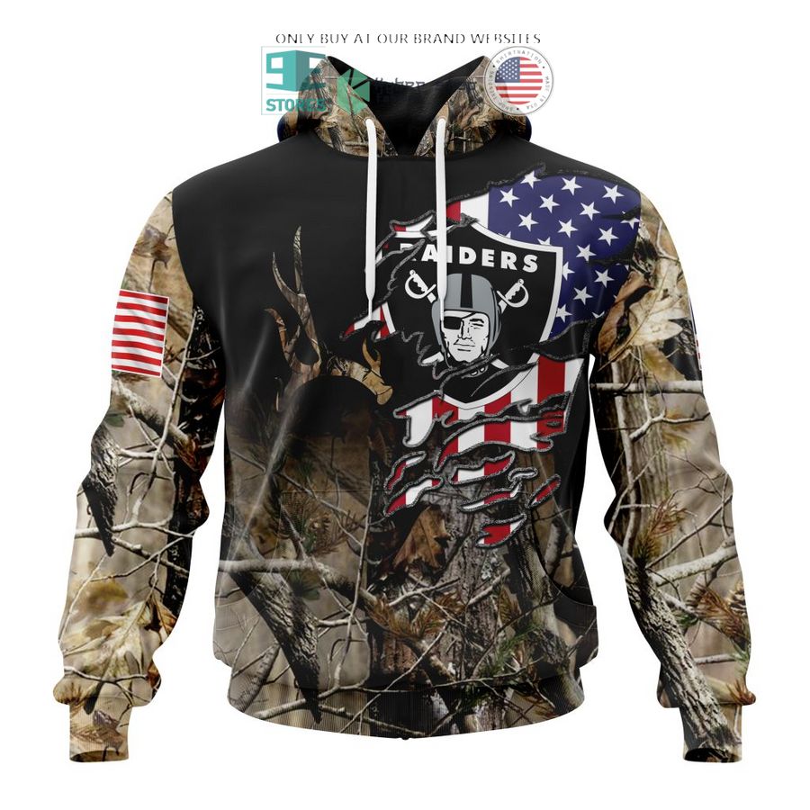 personalized us flag las vegas raiders special camo hunting 3d shirt hoodie 1 37397