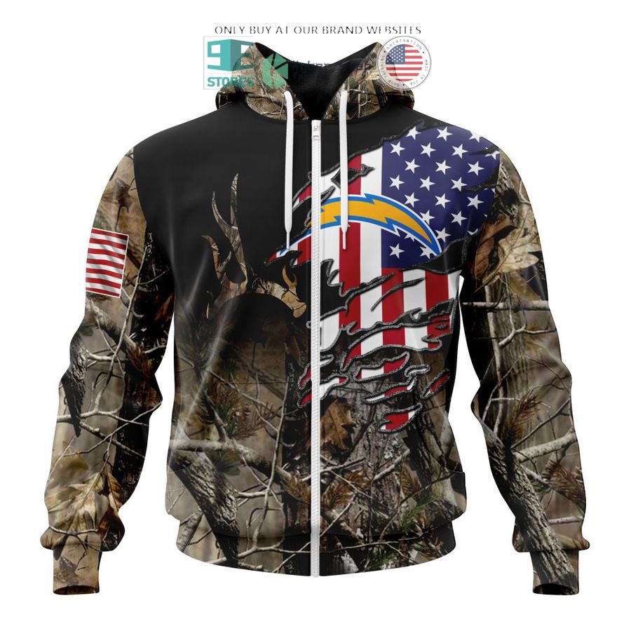 personalized us flag los angeles chargers special camo hunting 3d shirt hoodie 2 43288