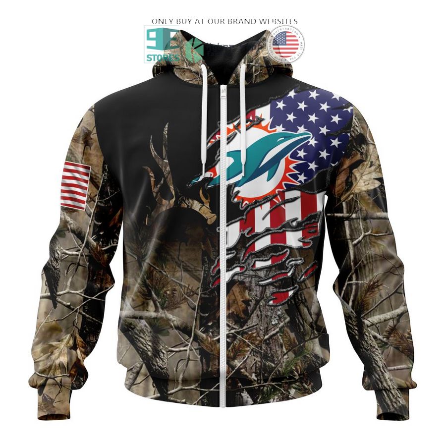 personalized us flag miami dolphins special camo hunting 3d shirt hoodie 2 18234