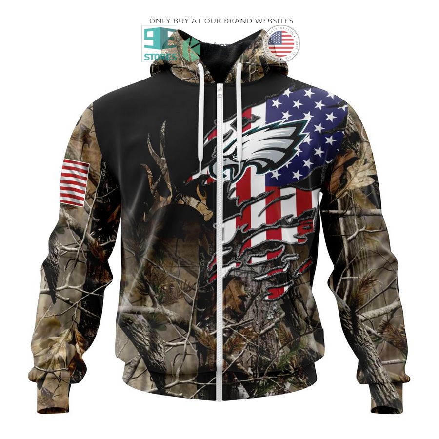 personalized us flag philadelphia eagles special camo hunting 3d shirt hoodie 2 87835