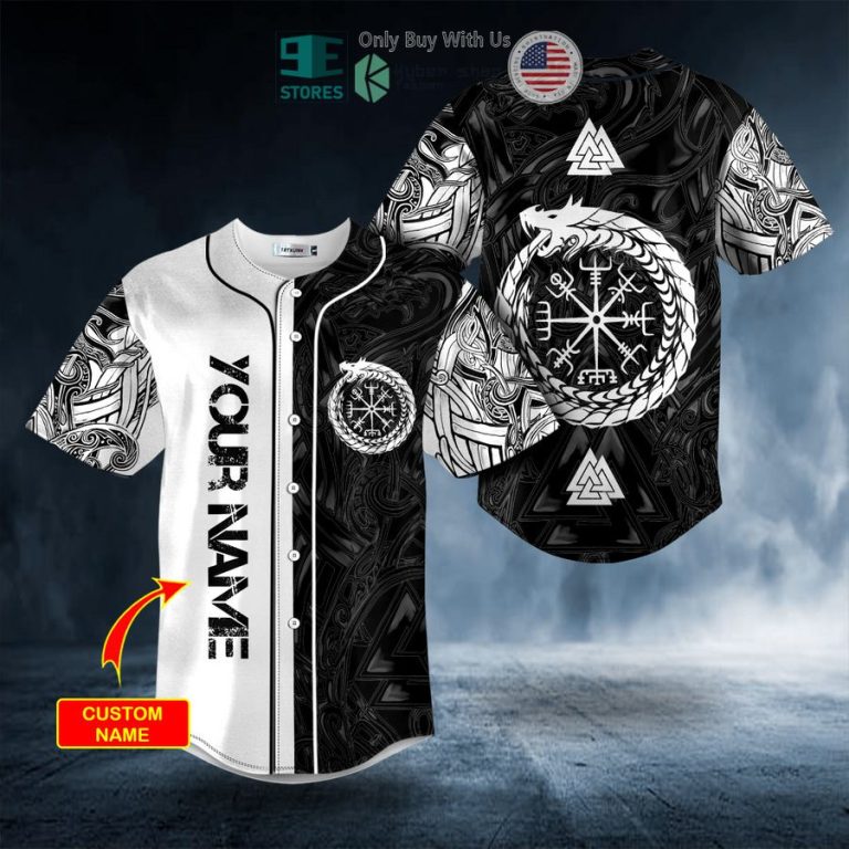 personalized vegvisir jormungandr world serpent norse mythology dragon viking custom baseball jersey 1 62697