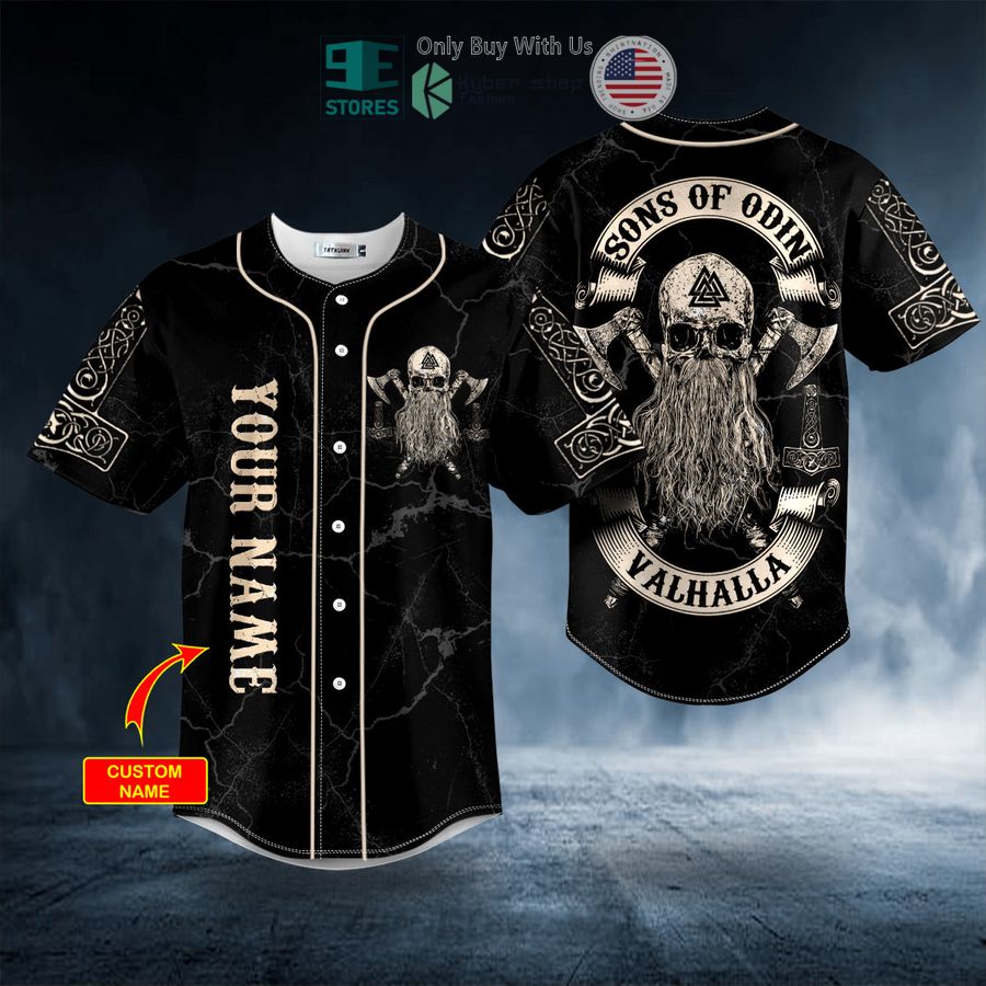 personalized viking son of odin valhalla skull custom baseball jersey 1 52809