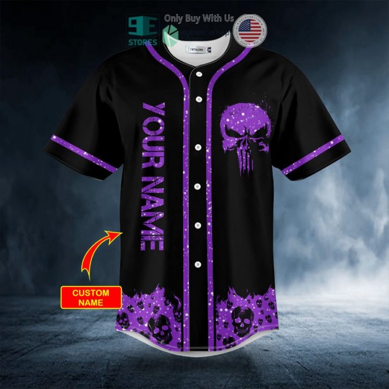 personalized violet punisher skull custom baseball jersey 3 61217