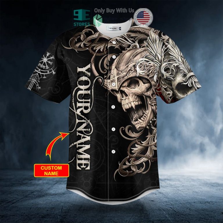 personalized warrior skull king viking custom baseball jersey 3 93243