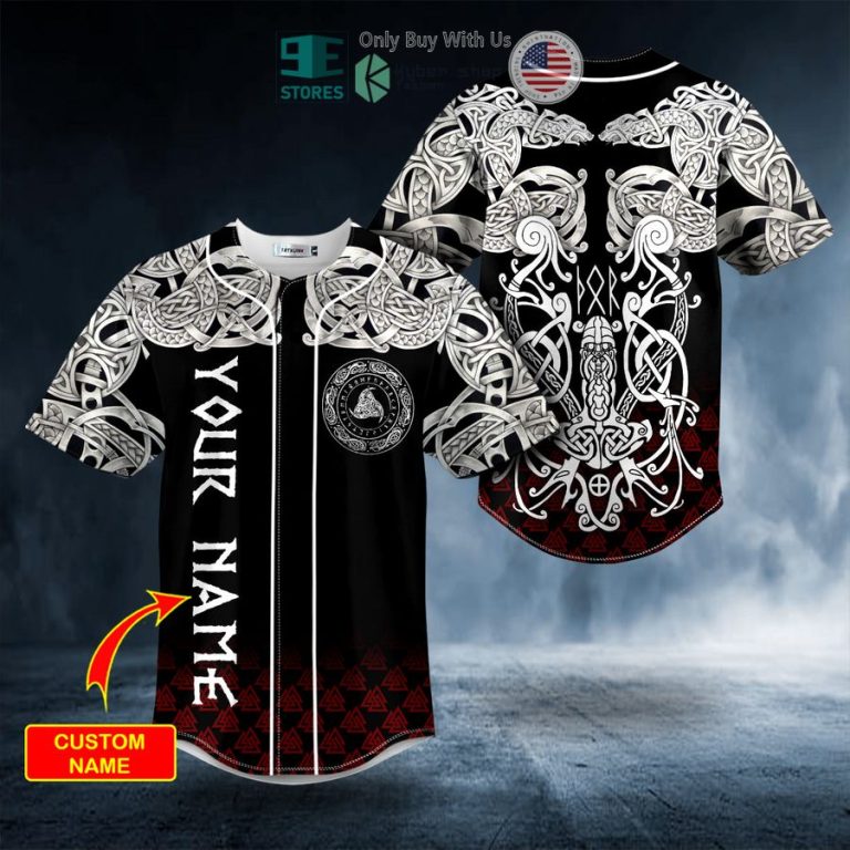 personalized white odin viking king tribal tattoos custom baseball jersey 1 15805