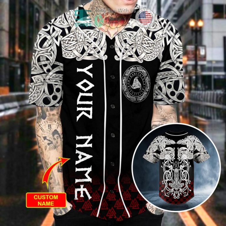 personalized white odin viking king tribal tattoos custom baseball jersey 2 60585