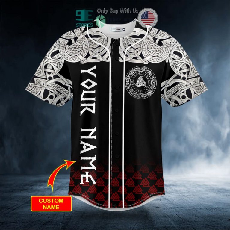 personalized white odin viking king tribal tattoos custom baseball jersey 3 13357