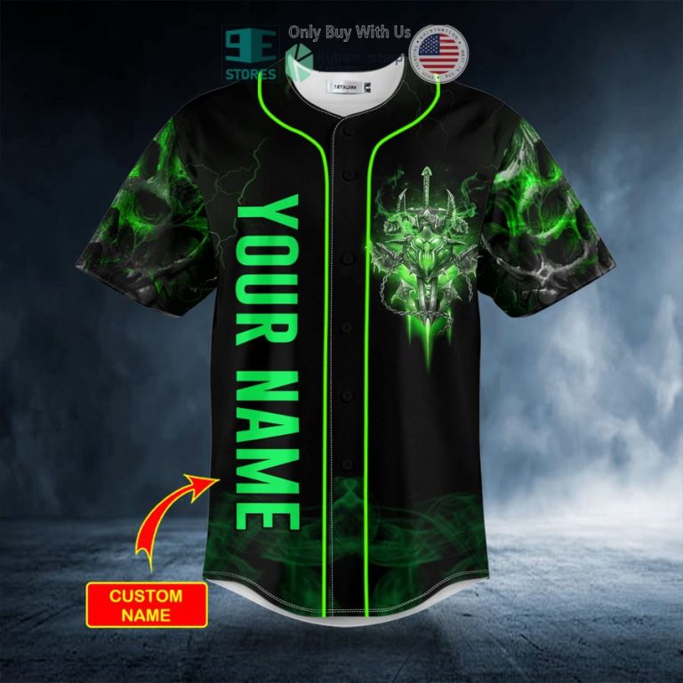 personalized world of warcraft death knight sword frost skull custom baseball jersey 3 89669