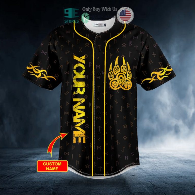 personalized yellow bear viking tattoo custom baseball jersey 3 12848