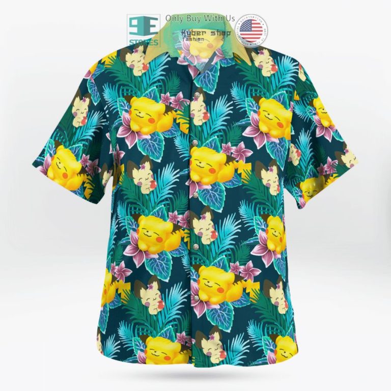 pikachu on summer day hawaiian shirt shorts 1 18460