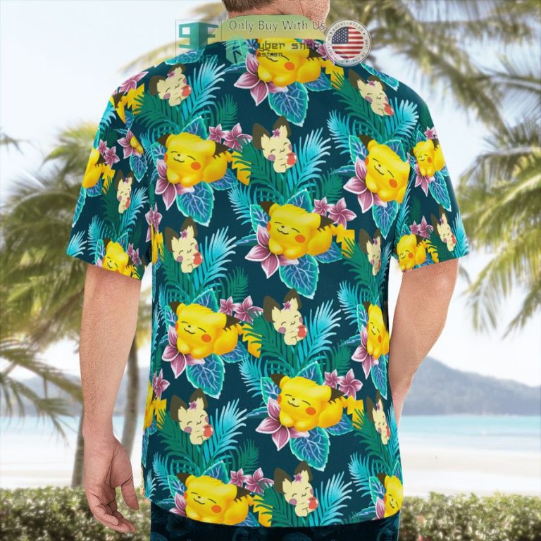 pikachu on summer day hawaiian shirt shorts 3 4855