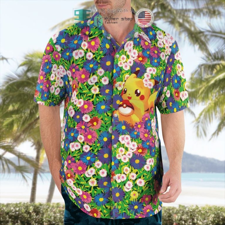 pikachu summer flowers hawaiian shirt shorts 3 99256