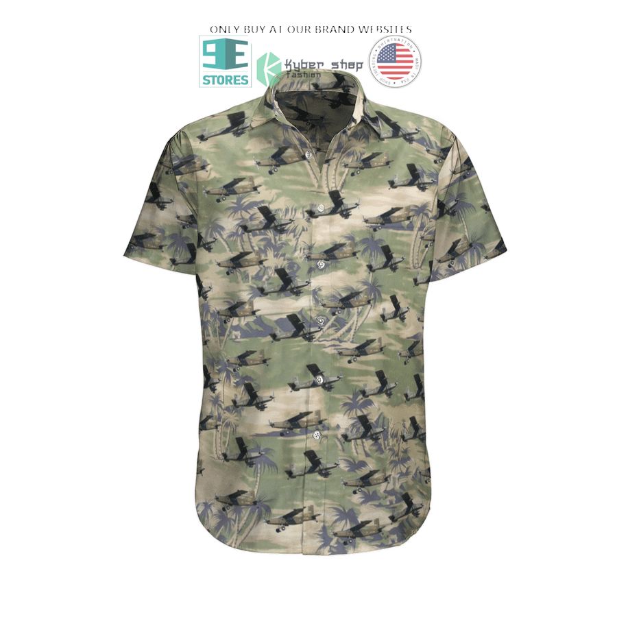 pilatus pc 6 french army green hawaiian shirt shorts 1 45727