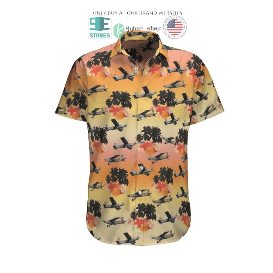 pilatus pc 6 french army orange hawaiian shirt shorts 1 88293