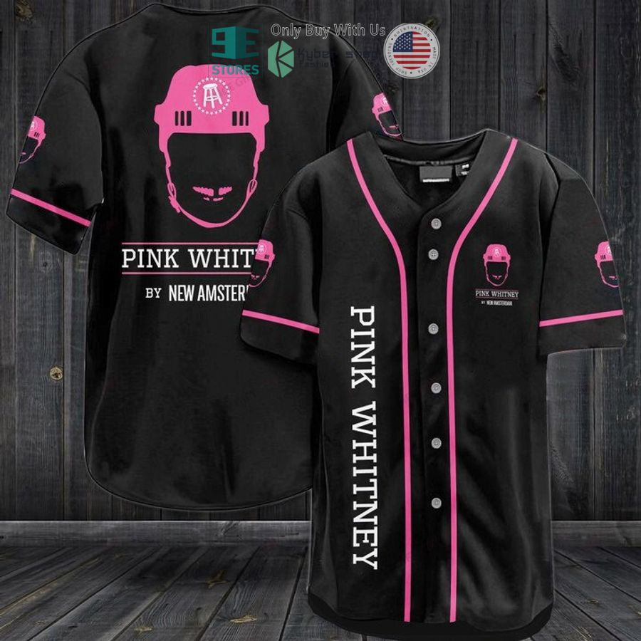 pink whitney logo black baseball jersey 1 14613