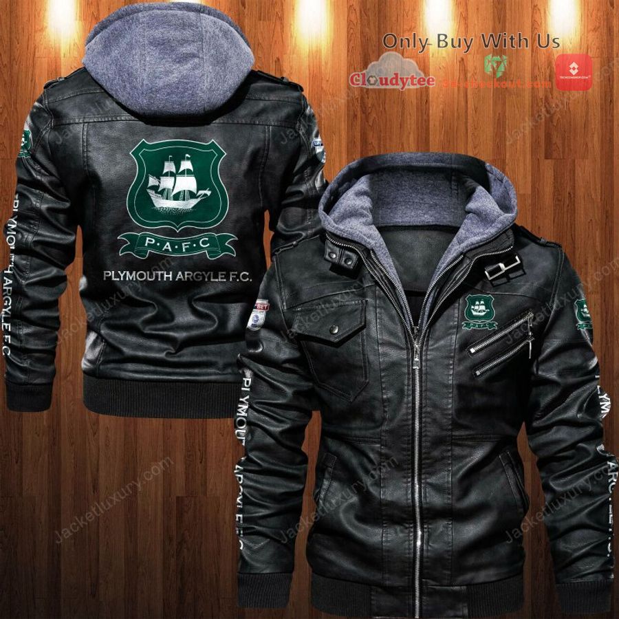 plymouth argyle f c leather jacket 1 94539