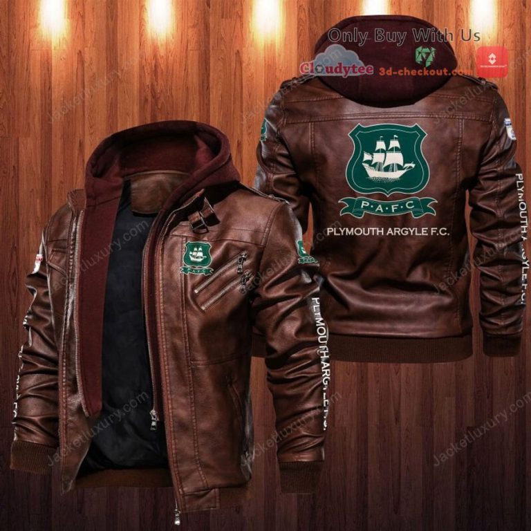 plymouth argyle f c leather jacket 2 70484