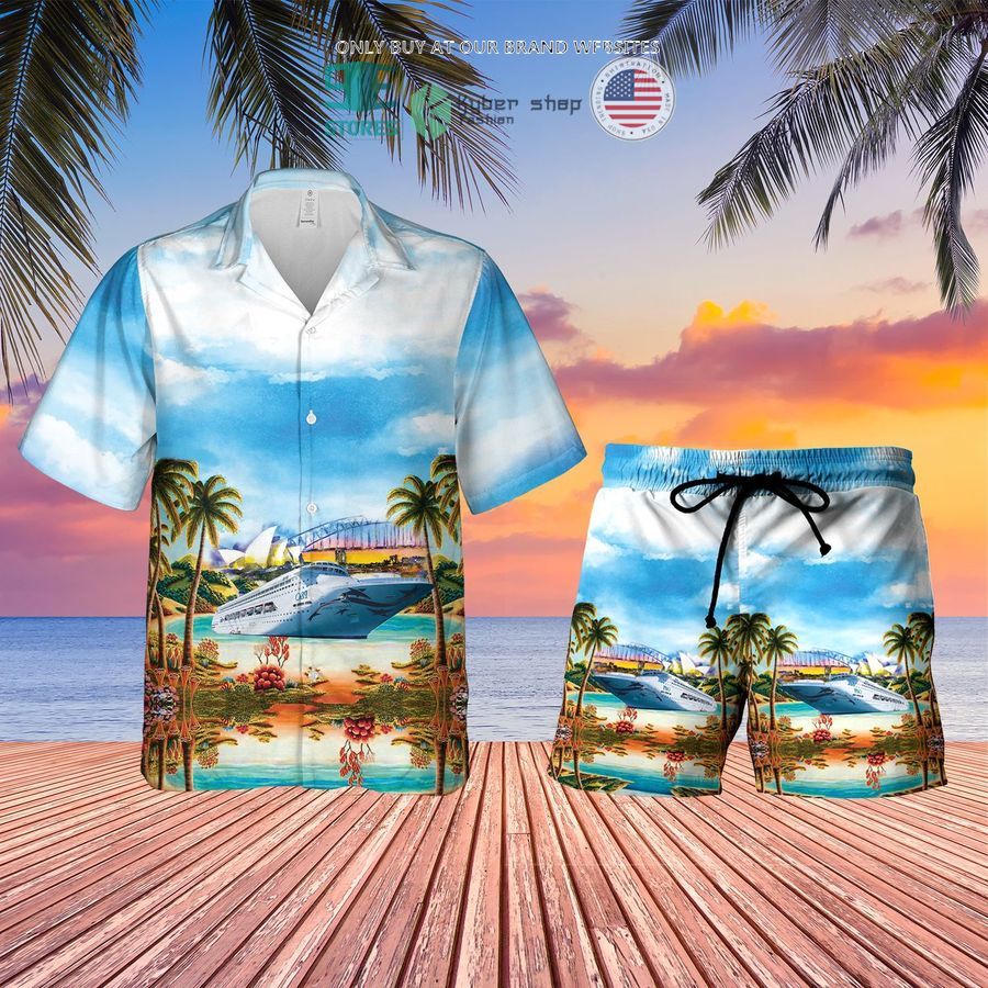 po cruises australia sydney harbour bridge hawaiian shirt shorts 1 88954