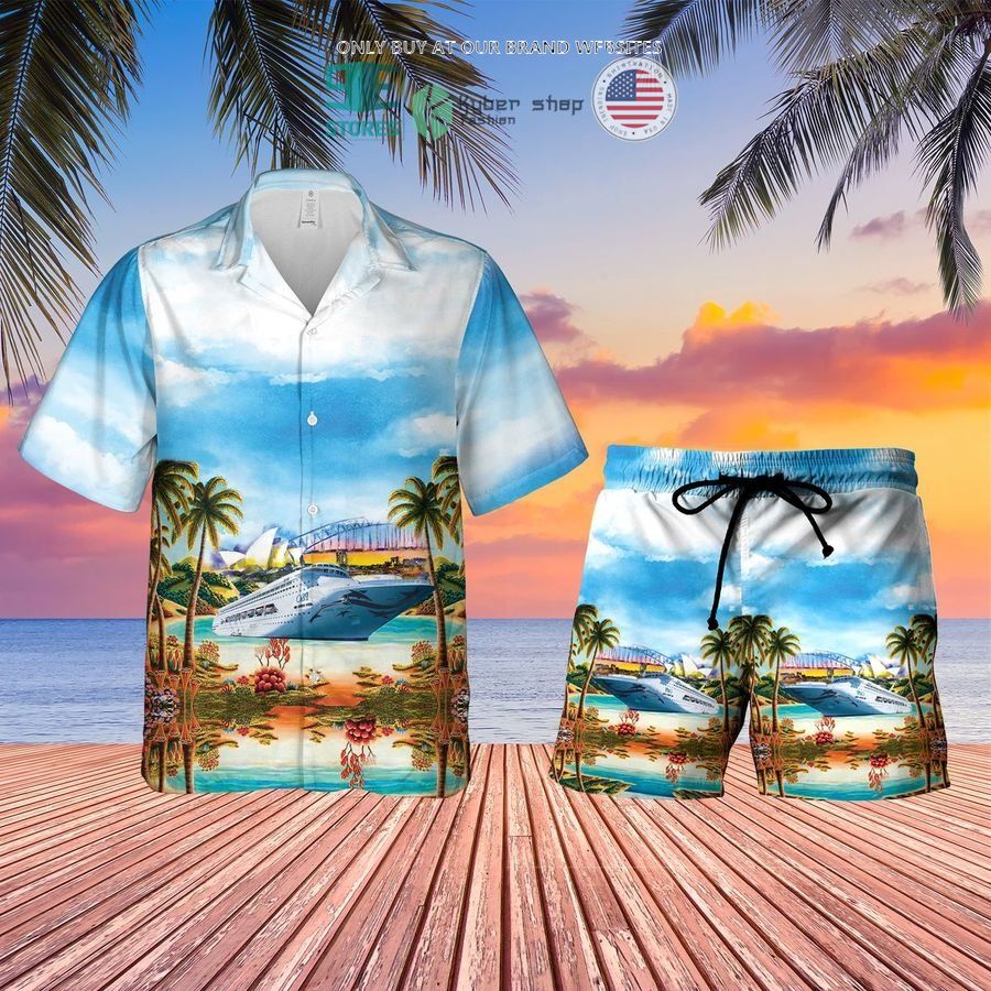 po cruises australia sydney harbour bridge hawaiian shirt shorts 2 72028